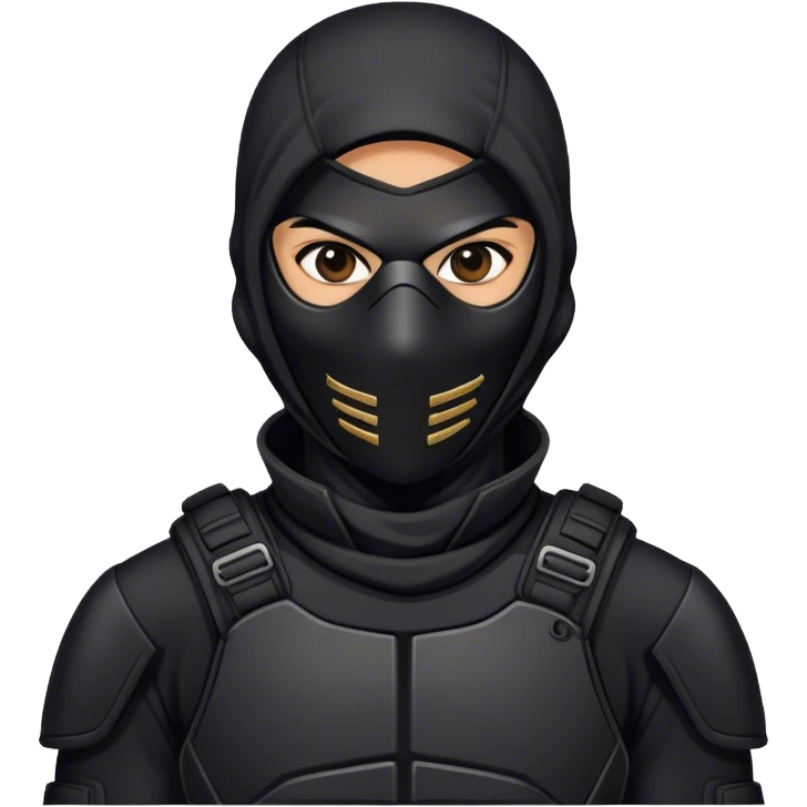 A masked assassin in a black tactical suit emoji