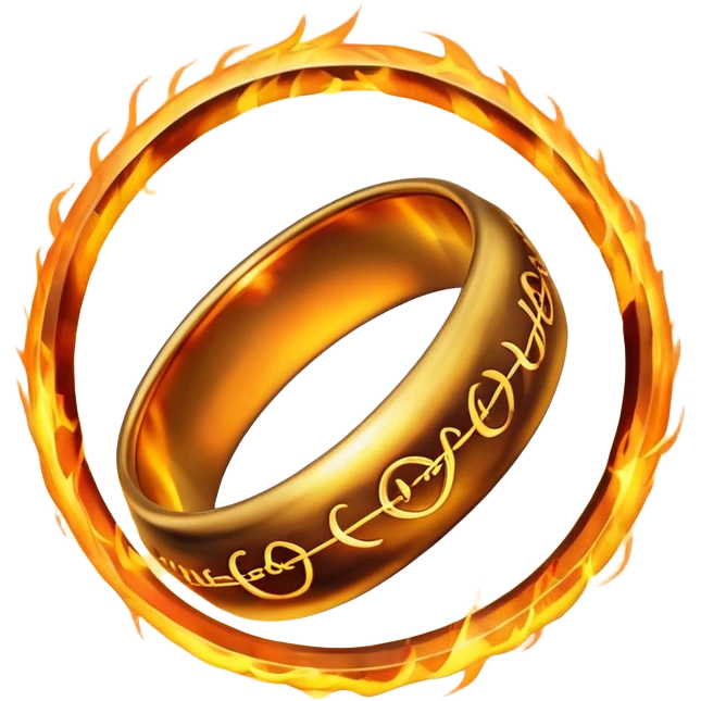 The One Ring with fiery inscriptions glowing emoji