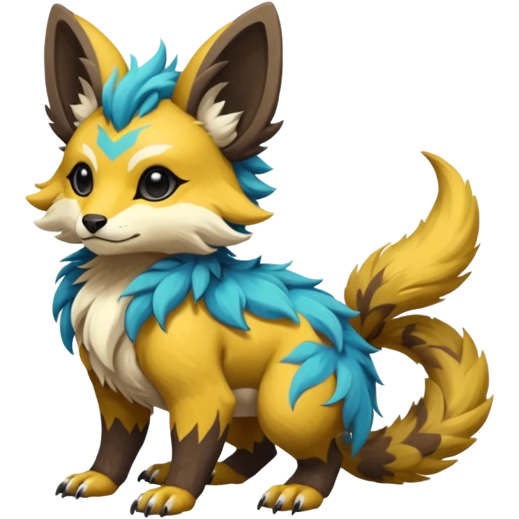 Rare soft romantic realistic exotic cute epic pretty beautiful elegant aesthetic Vernid-Protogen-Primagen-Wickerbeast-species-Fakemon-creature by LiLaiRa, random markings, tufted ears, full body emoji