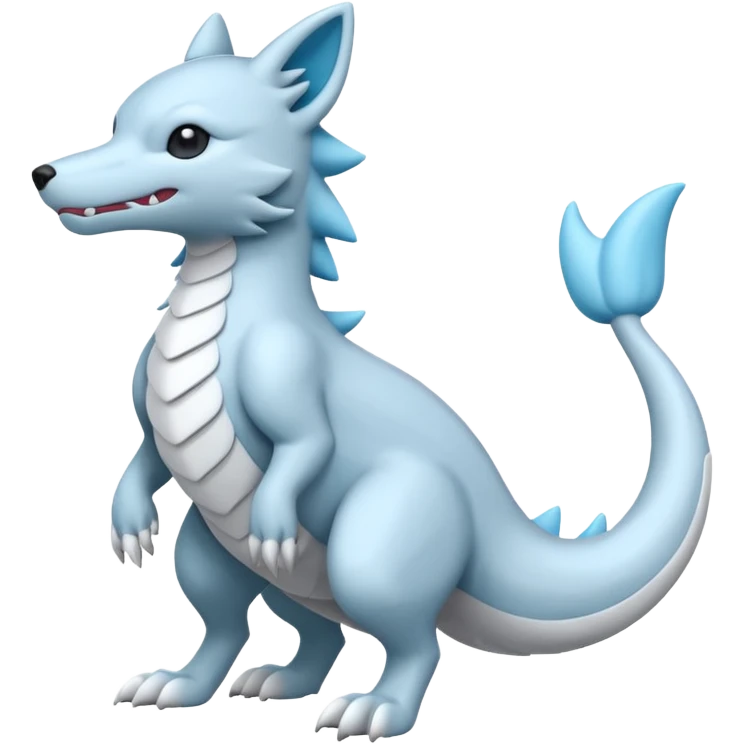 White Colorless Cold Salamence-Sprigatito-wolf  (full body) emoji