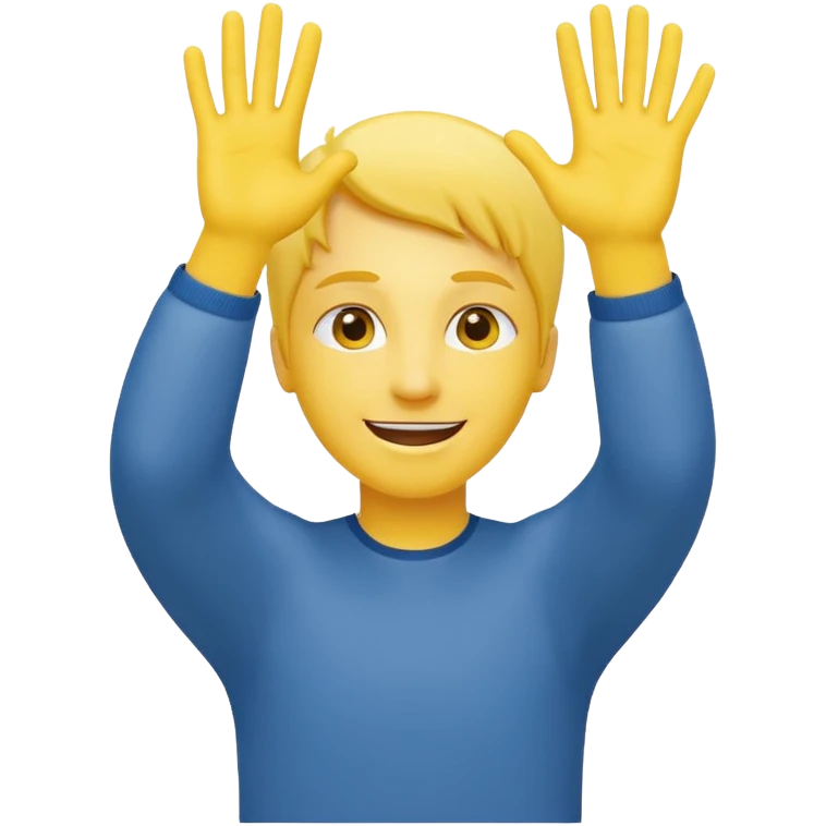 Face with person giving themselves a high five. use the standard yellow emoji with hands should be touching similar to the prayer emoji with visual showing a clap emoji