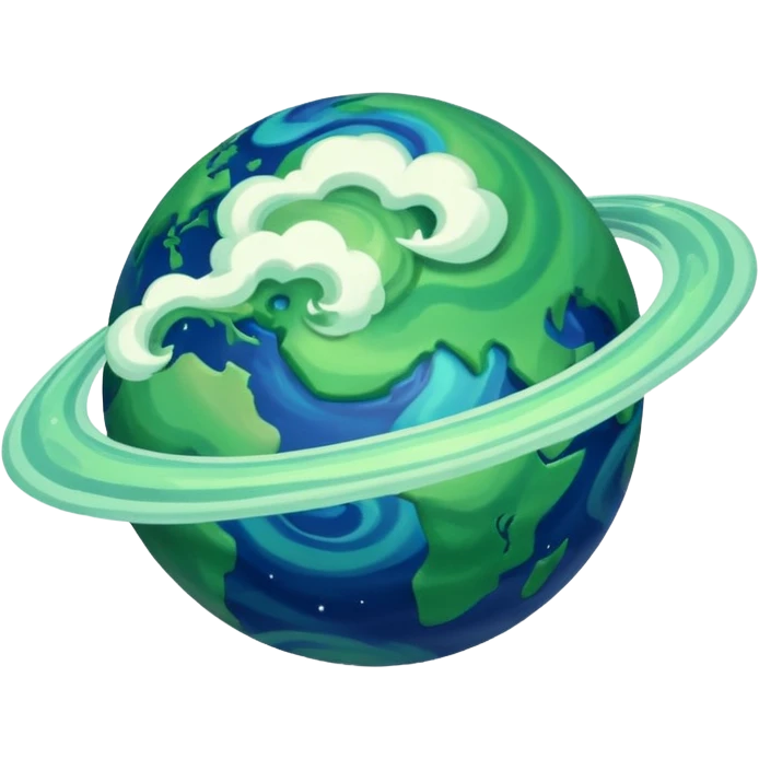 A planet as seen from space, similar to that of Arus from the cartoon Voltron. emoji