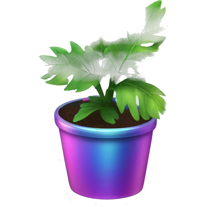 Plant in iridescent pot emoji