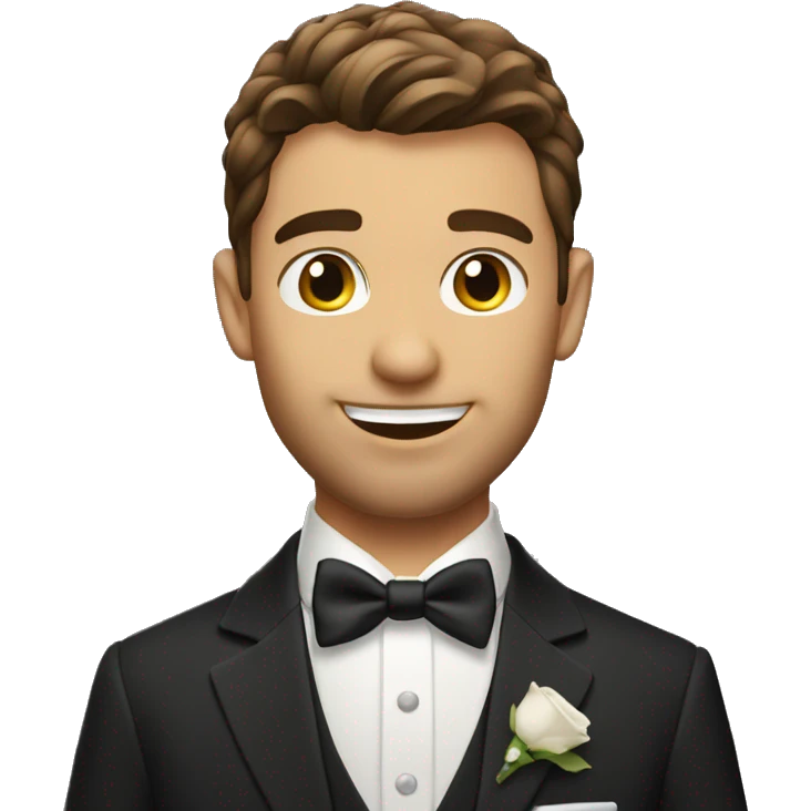 Brown haired and eyed groom with stubble emoji