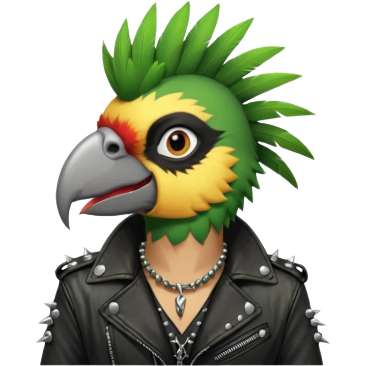 punk parrot vocalist emoji