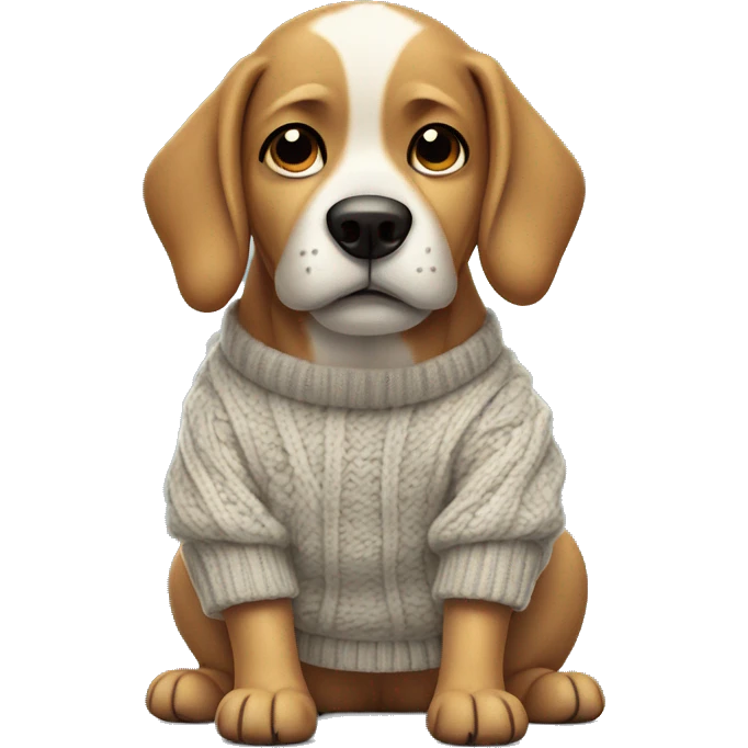 Chill dog with sweater emoji