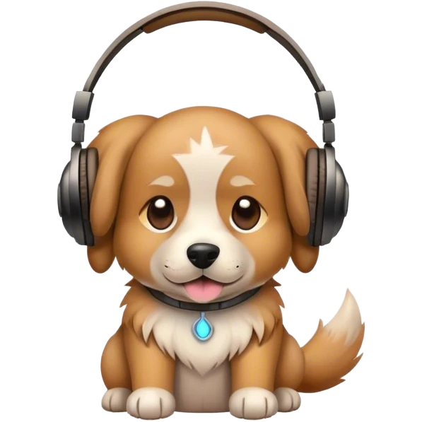 Perro con audífonos  emoji