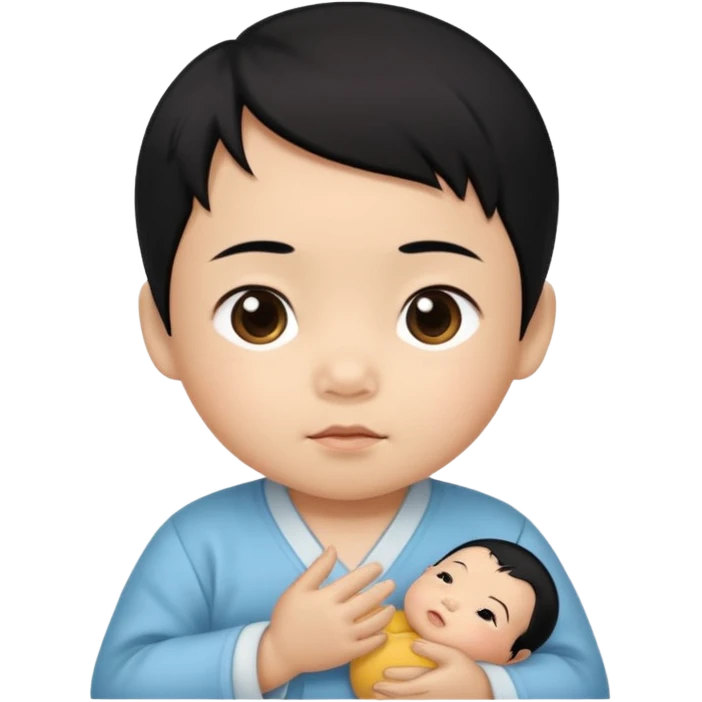 Chinese baby with black hair emoji