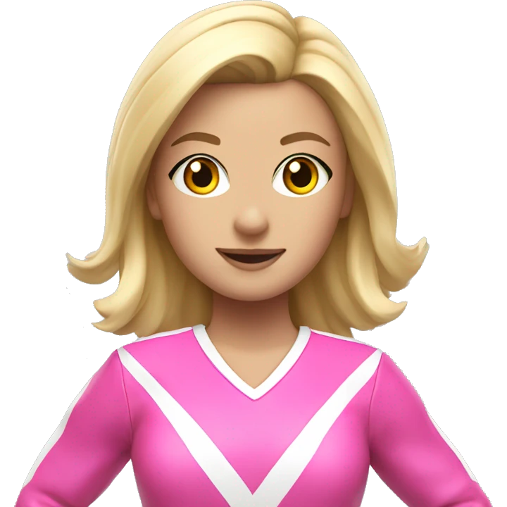 blonde cheerleader in pink cheer uniform emoji