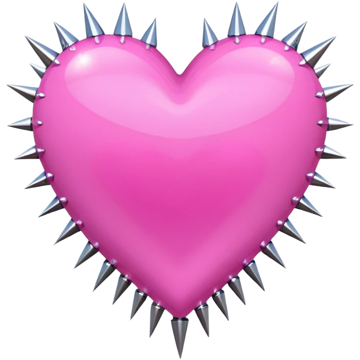 pink glittery heart with chrome spikes emoji