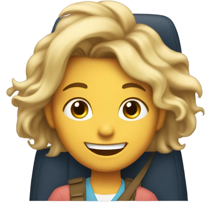 happy girl in car emoji