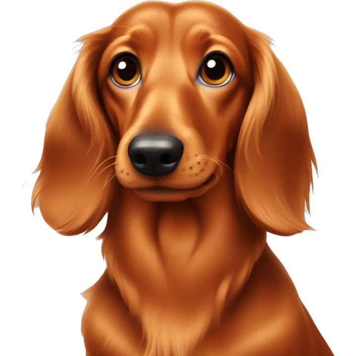 Long hair orange daschund emoji