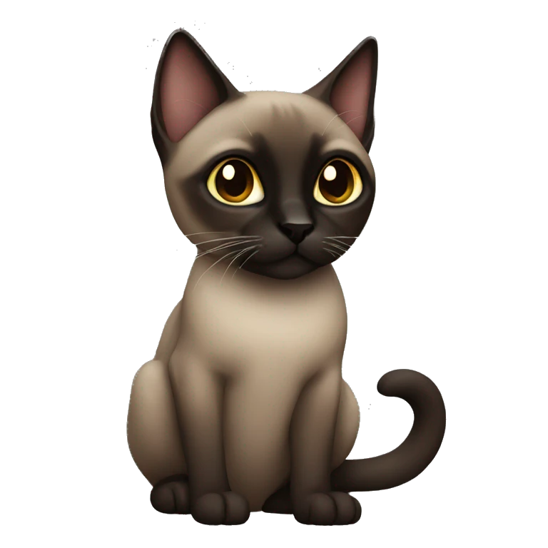 Dark Siamese cat emoji