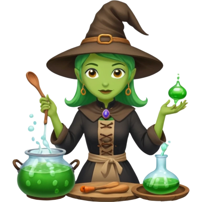 green witch cooking potion emoji