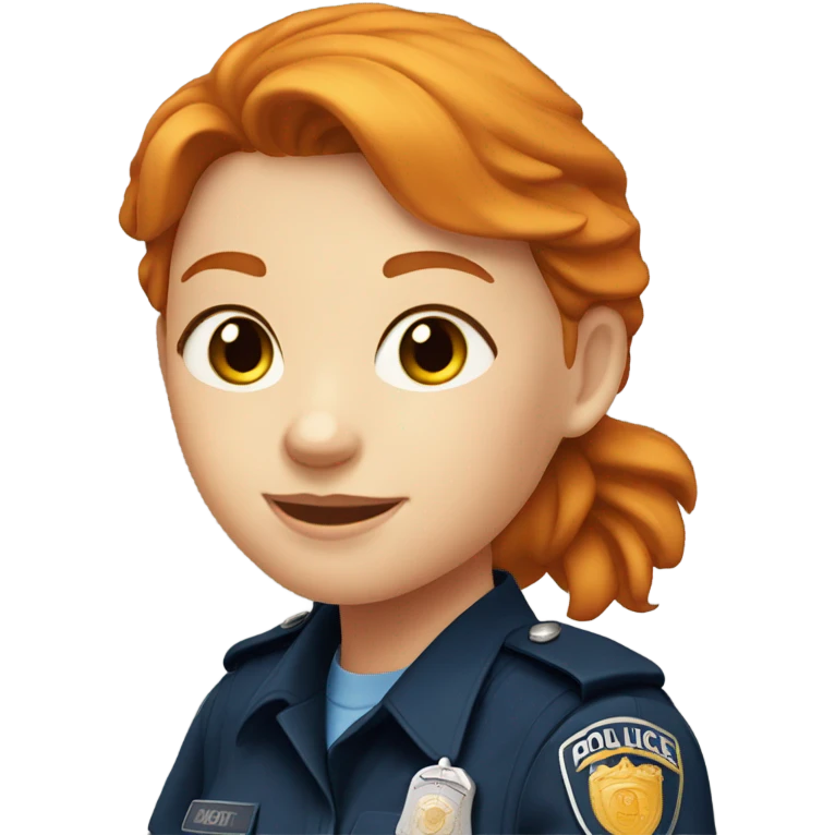 face of ginger girl police officer teen cute blue uniform   emoji