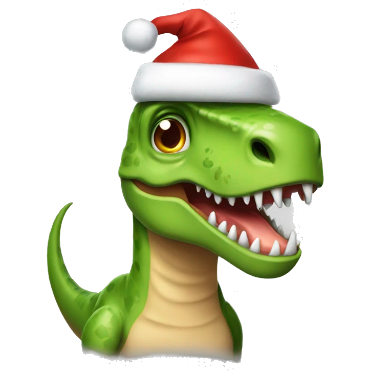 Dinosaur with Christmas hat  emoji