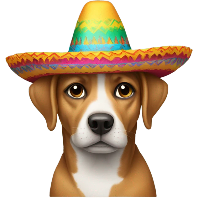 Dog wearing a sombrero emoji