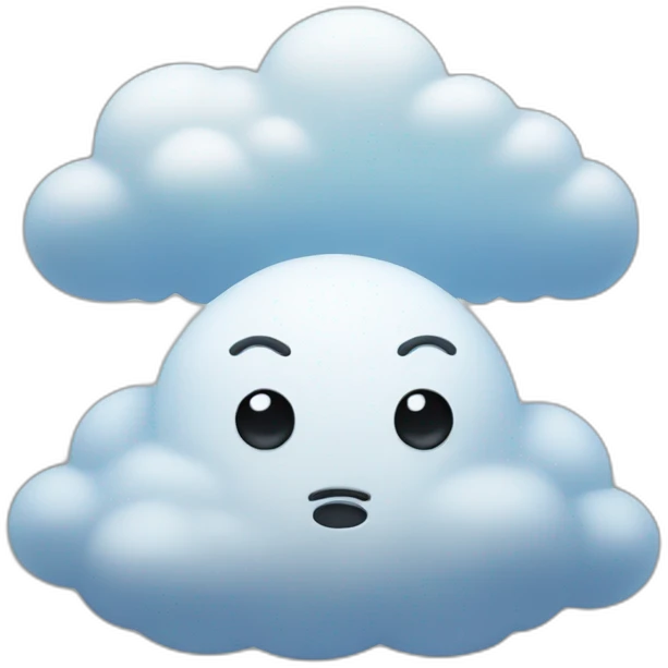 sad Cloud with eyes and tiny hands praying emoji