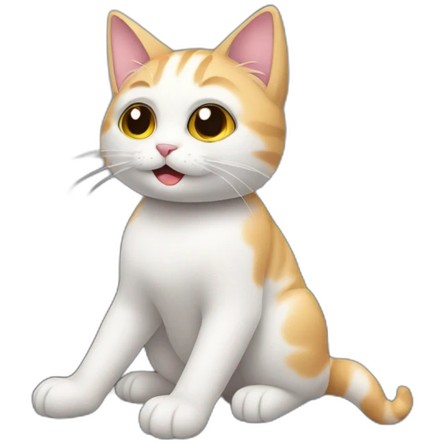 a cat sitting on a train emoji