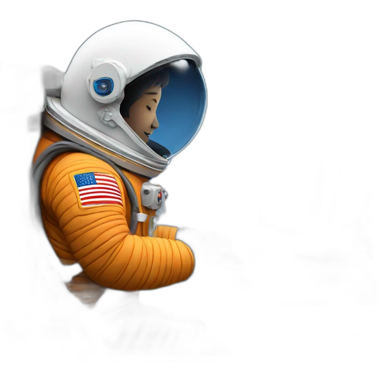 Astronaut writes on a computer emoji