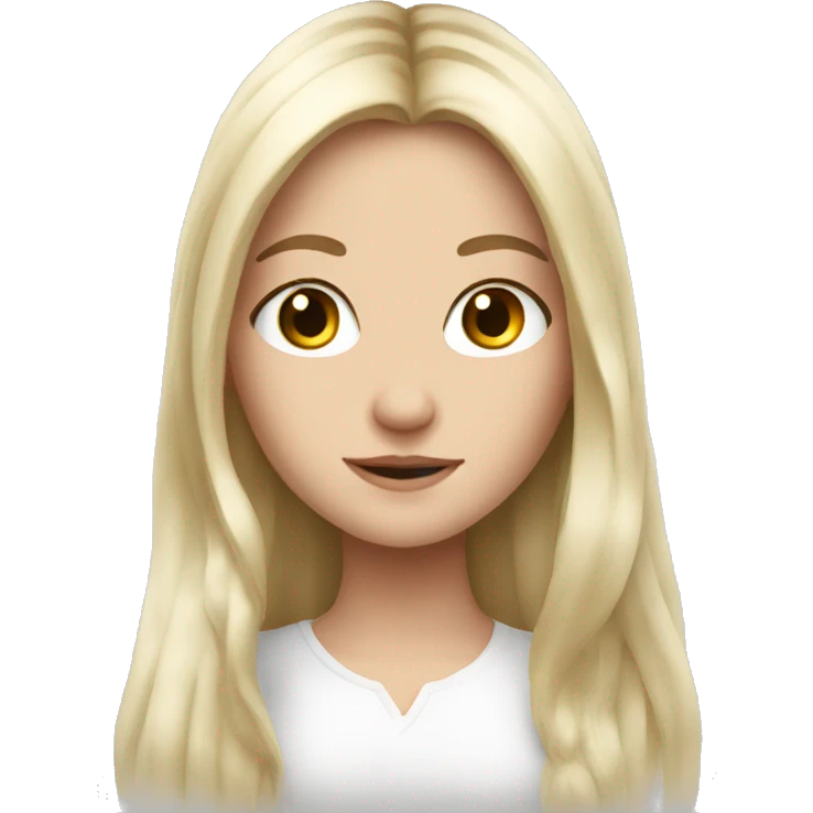 Beautiful white European girl with long hair  emoji