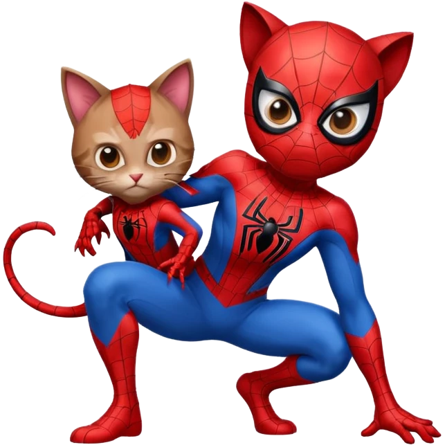 Spider man with a spider cat emoji
