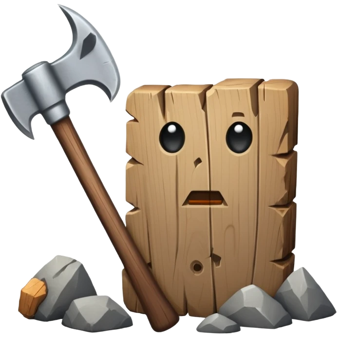 Deux éléments qui fusionnent : deux icônes (ex. bois + pierre) avec une flèche ou un “+” vers un 3ᵉ élément (ex. hache) → l’idée de merge sans limite. emoji