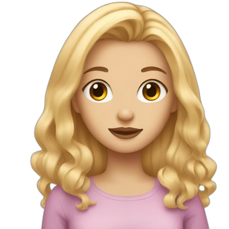 girl with blondie hair and cat emoji