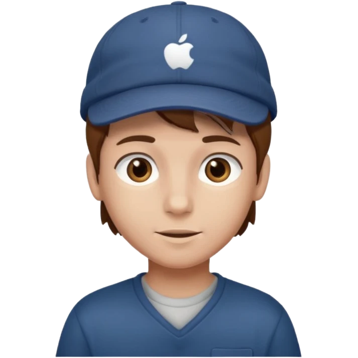 Un niño con gorra pelo castaño  emoji