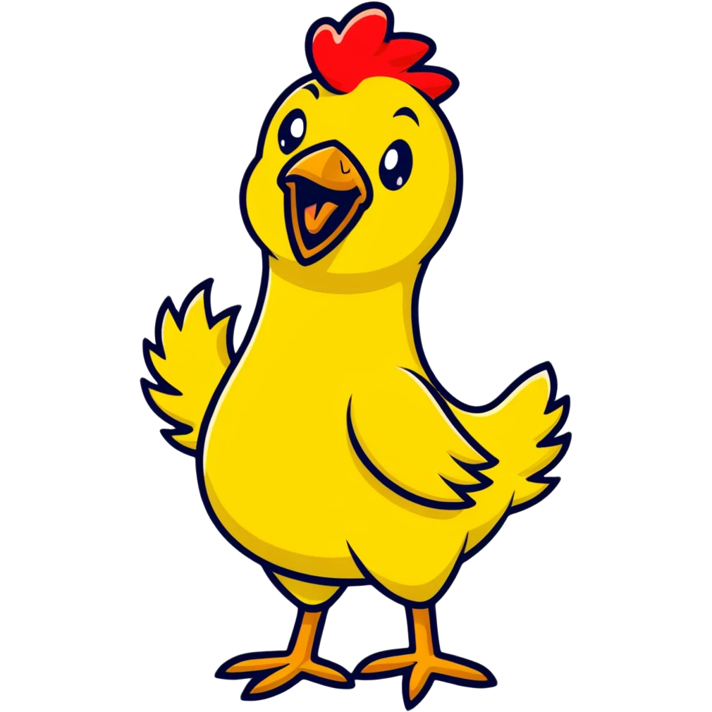 shouting yellow long neck chicken emoji