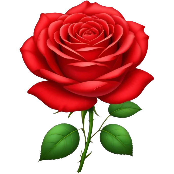 Realistic rose of berry red color in glamour style emoji