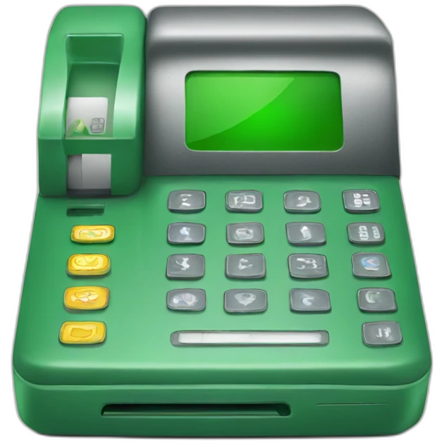 green credit card machine emoji