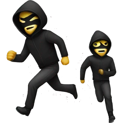 a masked thief chasing a man emoji