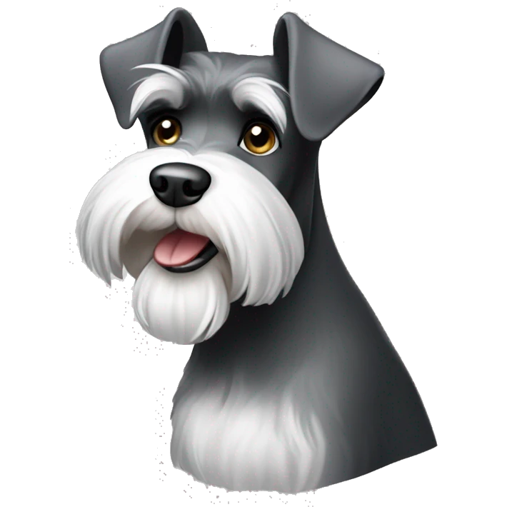 Schnauzer behind emoji