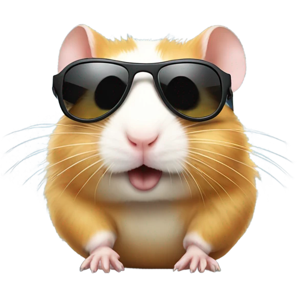 Hamster wearing sunglasses emoji