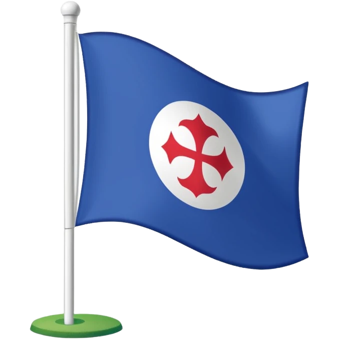 White Flag with the emblem of the Touquet-Paris Plage the golf caddy emoji