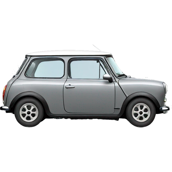 Grey retro Mini Cooper  emoji