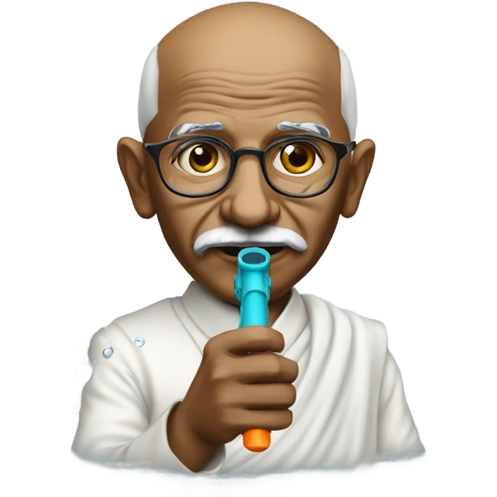 ghandi with water gun emoji