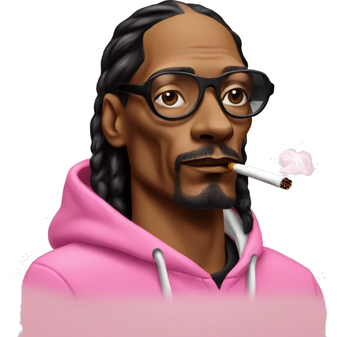 snoop dogg in pink hoodie smoking emoji