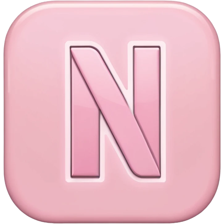 Netflix aesthetic "N" logo in pastel pink emoji