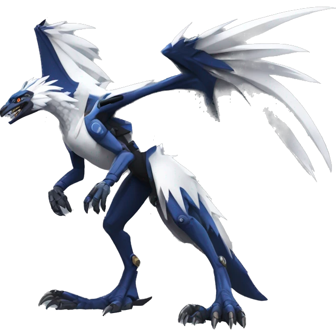 Full body Edgy Futuristic Mechanical Sergal-raptor-nargacuga-vernid emoji