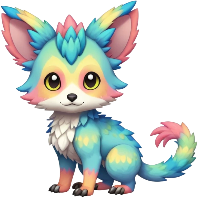  Colorful Kawaii Trico FurSona Fakemon Full Body emoji