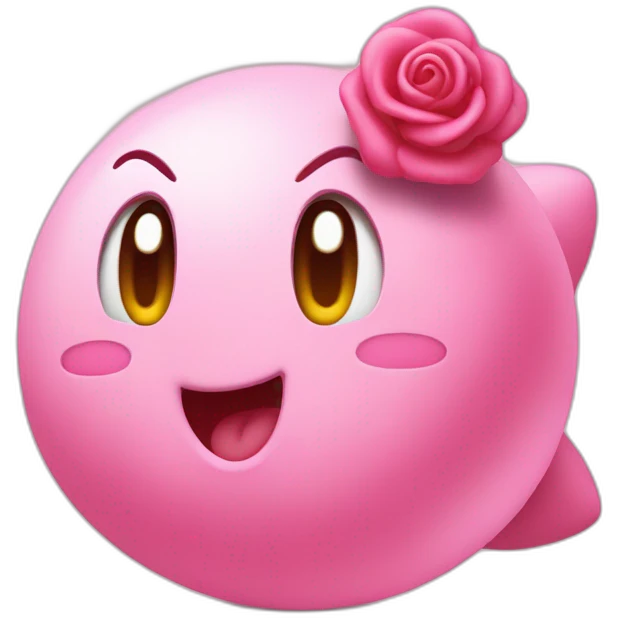 kirby qui danse en rose emoji