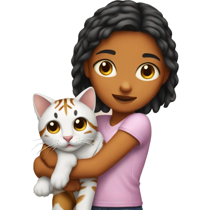 Girl with tiger cat emoji