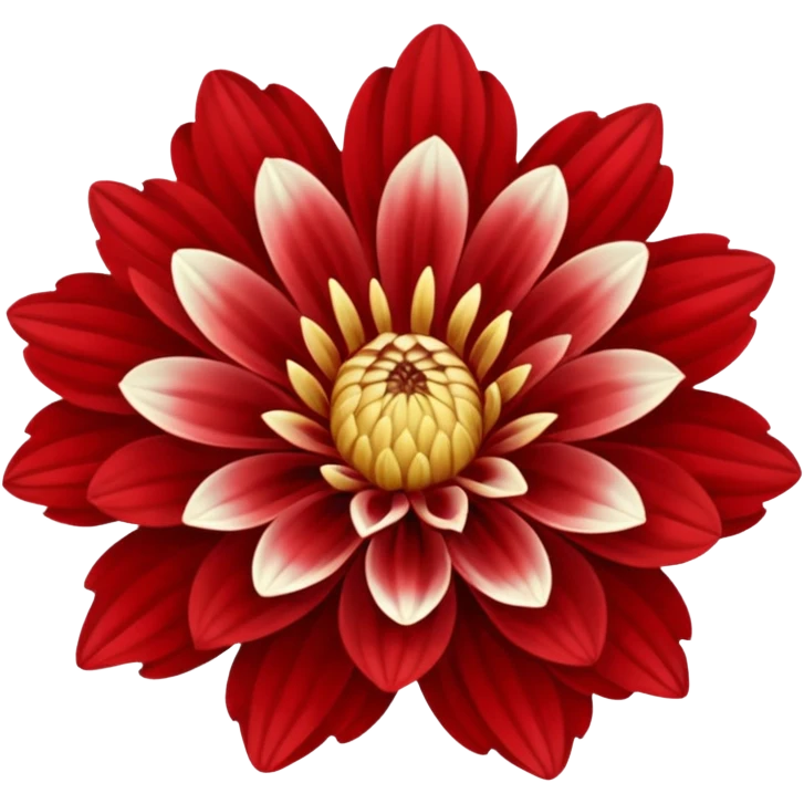 dahlia flower, red and white petals, no text emoji