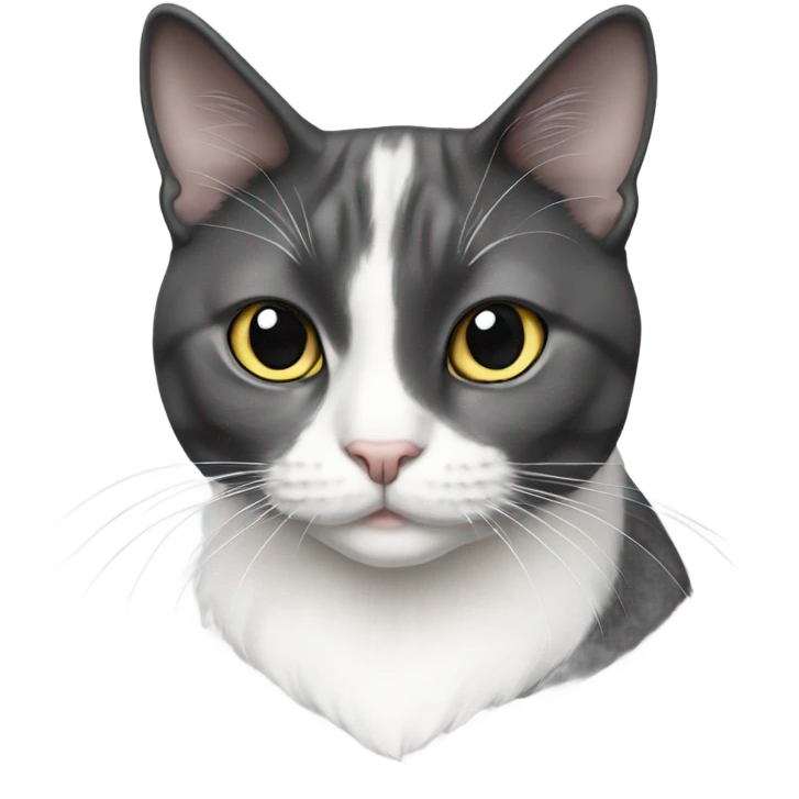 tuxedo cat grey white emoji