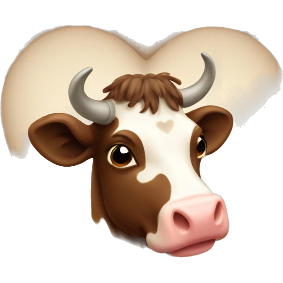 Brown cowprint heart  emoji