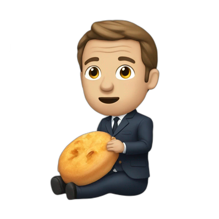 Macron qui mange du pain emoji