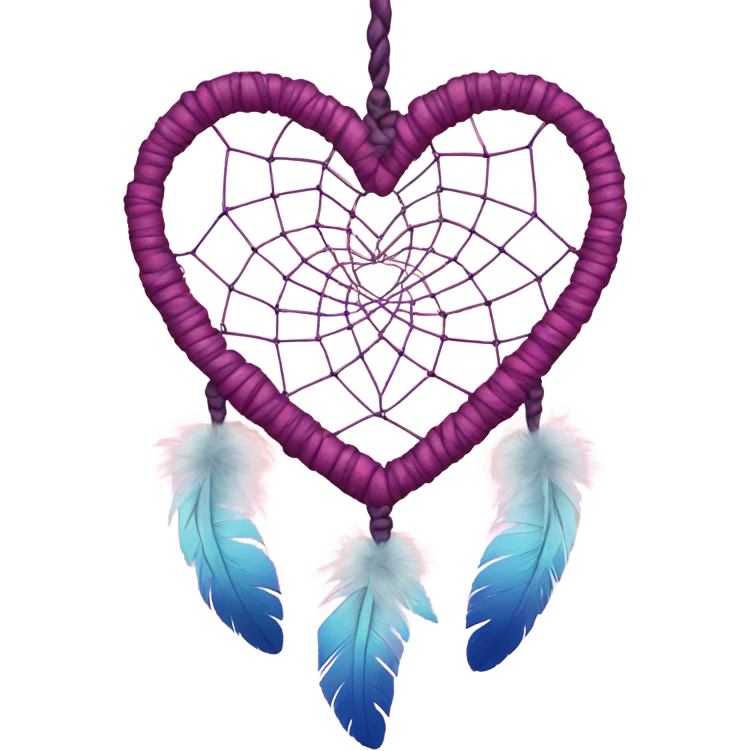 Pink ombre heart shaped dream catcher  emoji