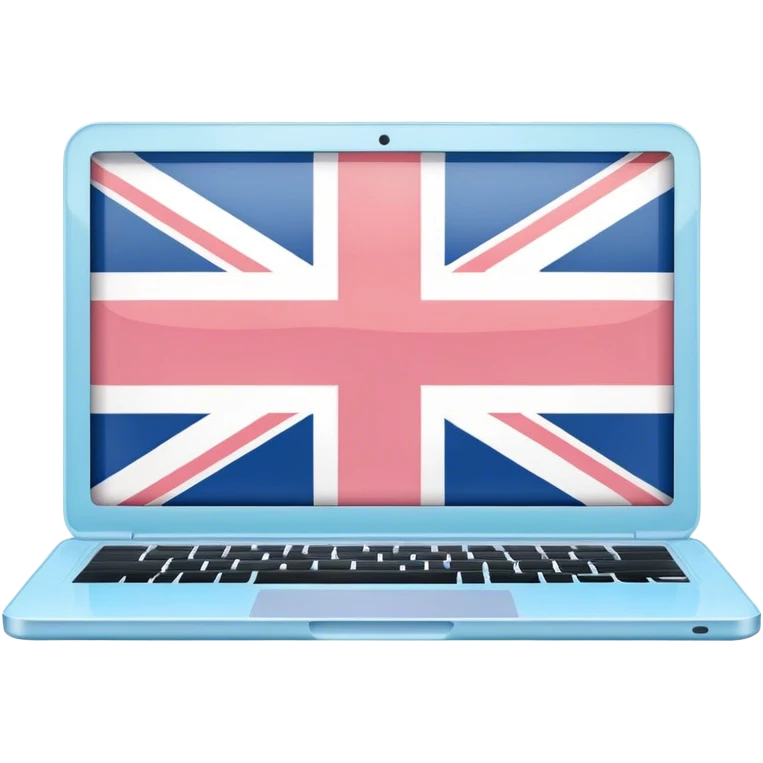 pastel melted laptop on the screen British flag emoji